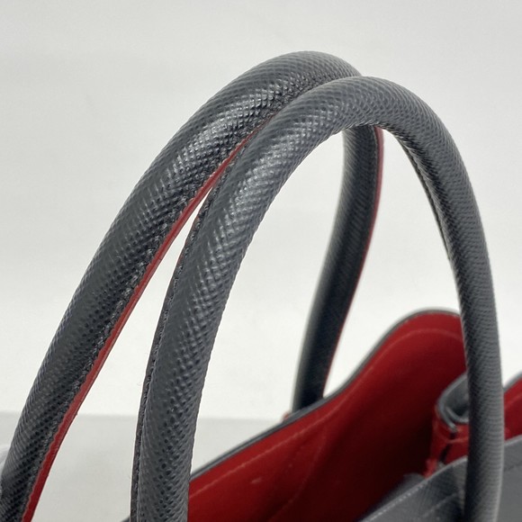 Prada Tote Bag Saffiano Leather Black Red - Picture 9 of 14